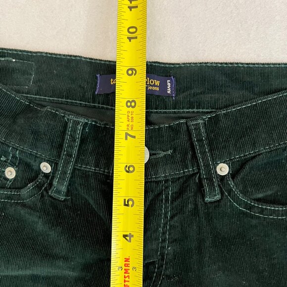 Levi's 524 Women's Stretch Too Superlow Skinny Green Corduroy Pants Size 26x30 - Picture 8 of 10